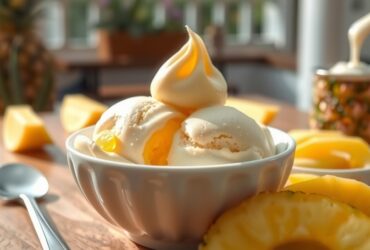 Gelado de Abacaxi Cremoso com Leite Condensado