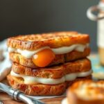 Mini Rabanadas Salgadas com Queijo Cremoso e Damasco