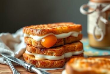 Mini Rabanadas Salgadas com Queijo Cremoso e Damasco 6 Mini Rabanadas Salgadas com Queijo Cremoso e Damasco