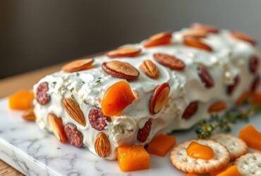 Patê de Cream Cheese com Salaminho, Amêndoas e Damasco