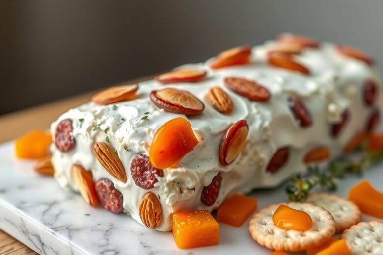 Patê de Cream Cheese com Salaminho, Amêndoas e Damasco