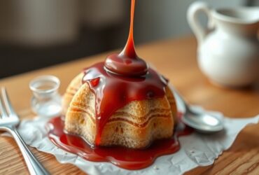 Pudim de Leite Ninho com Nutella e Calda de Frutas Vermelhas