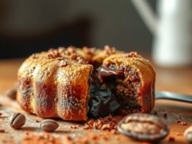 Cuca de Chocolate com Farofa Crocante