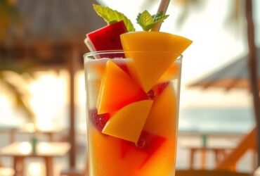 Drink de Verão Refrescante com Frutas Tropicais
