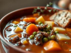 Guisado de Carne Bovina e Suína com Legumes