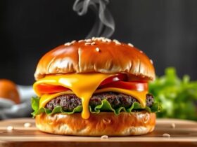 Receita de Hambúrguer Caseiro Suculento (Cheeseburger Clássico)