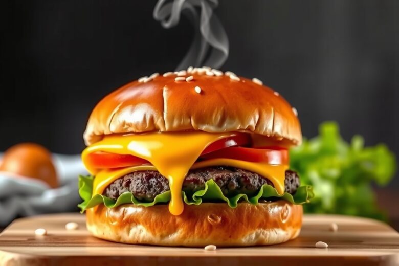 Receita de Hambúrguer Caseiro Suculento (Cheeseburger Clássico)