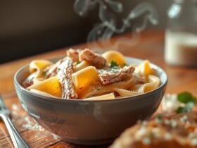 Macarrão Cremoso de Frango Rápido