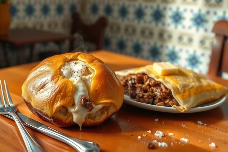 Pão de Fubá Cremoso e Pastelzinho Assado Mineiro