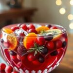 Ponche de Natal Refrescante com Frutas e Espumante