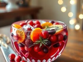 Ponche de Natal Refrescante com Frutas e Espumante