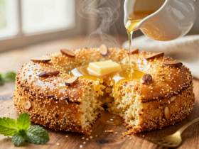 Bolo de Semolina Árabe com Calda Cítrica