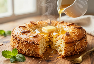 Bolo de Semolina Árabe com Calda Cítrica