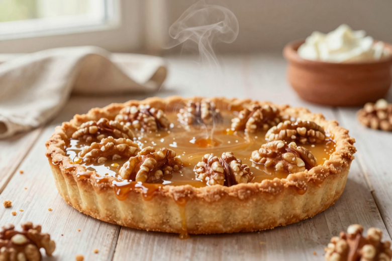 Bündner Nusstorte: Torta Suíça de Nozes Caramelizadas 1 Bündner Nusstorte: Torta Suíça de Nozes Caramelizadas