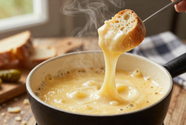 Clássico Fondue de Queijo Suíço Cremoso
