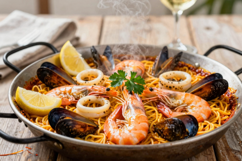 Fideuà Clássica de Frutos do Mar à Valenciana