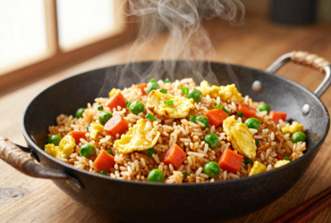 Fried Rice Clássico: Arroz Frito Oriental com Ovos e Legumes