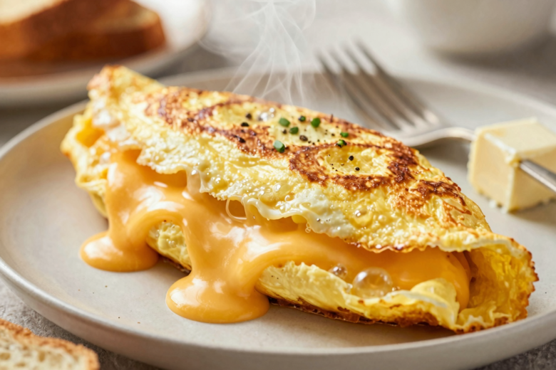 Omelete Clássica com Queijo Derretido 1 Omelete Clássica com Queijo Derretido