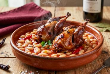 Pochas com Codornizes à Riojana