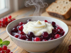 Rødgrød med Fløde: Pudim Dinamarquês de Frutas Vermelhas