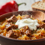 Segedínsky Guláš (Székelygulyás) Clássico com Chucrute Cremoso