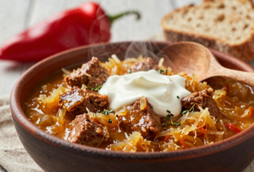 Segedínsky Guláš (Székelygulyás) Clássico com Chucrute Cremoso