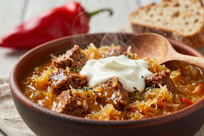 Segedínsky Guláš (Székelygulyás) Clássico com Chucrute Cremoso 1 Segedínsky Guláš (Székelygulyás) Clássico com Chucrute Cremoso
