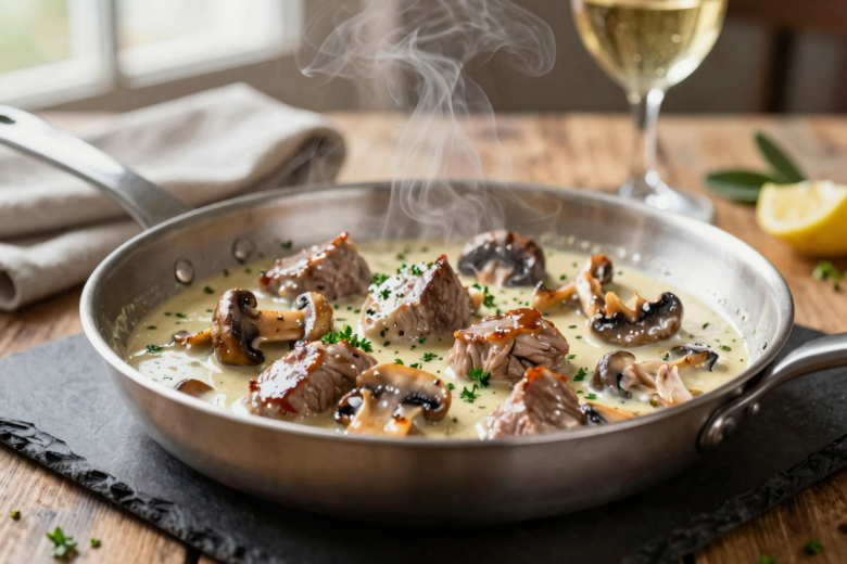 Zürcher Geschnetzeltes: Vitela Cremosa à Moda de Zurique 1 Zürcher Geschnetzeltes: Vitela Cremosa à Moda de Zurique