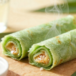 Dadar Gulung: Panqueca Verde Indonésia com Recheio Cremoso de Coco e Açúcar de Palma