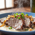 Língua de Boi de Boteco Acebolada e Cremosa