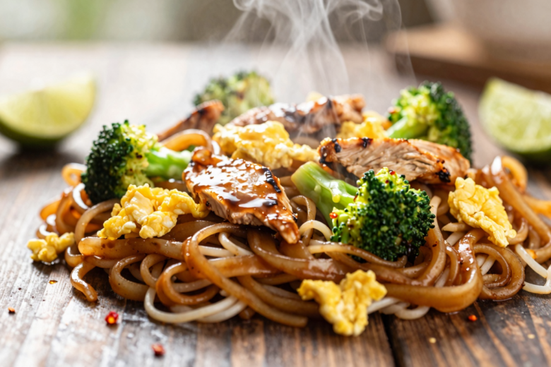 Pad See Ew Clássico: Macarrão de Arroz Tailandês Salteado