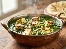 Palak Paneer Clássico: O Cremoso Curry Indiano de Espinafre e Queijo