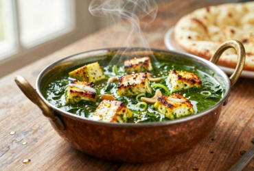 Palak Paneer Clássico: O Cremoso Curry Indiano de Espinafre e Queijo