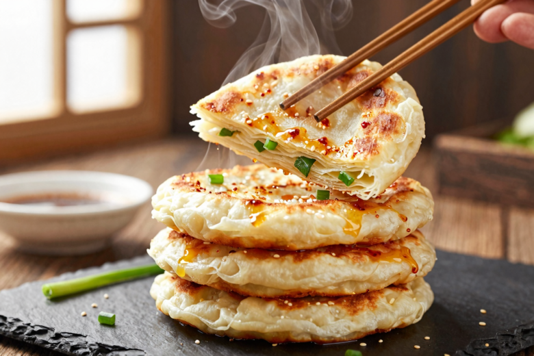 Panquecas Chinesas de Cebolinha (Scallion Pancakes - Cong You Bing)
