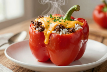 Pimentão Recheado Clássico com Carne e Arroz