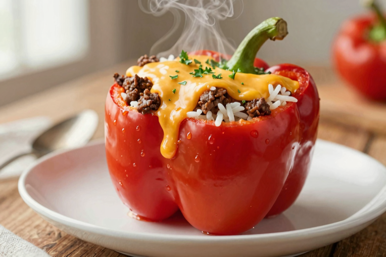 Pimentão Recheado Clássico com Carne e Arroz