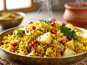 Poha Tradicional Indiano: Receita Rápida de Flocos de Arroz Temperados