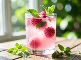 Suco Refrescante de Lichia com Hortelã