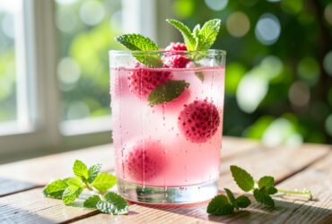 Suco Refrescante de Lichia com Hortelã