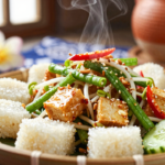 Tipat Cantok: Salada Balinesa de Bolo de Arroz com Molho de Amendoim Picante