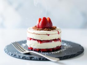 Tiramisù de Morangos Fresco e Cremoso