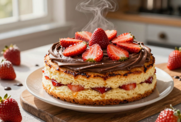 Bolo de Morango com Brigadeiro Gourmet e Fofinho