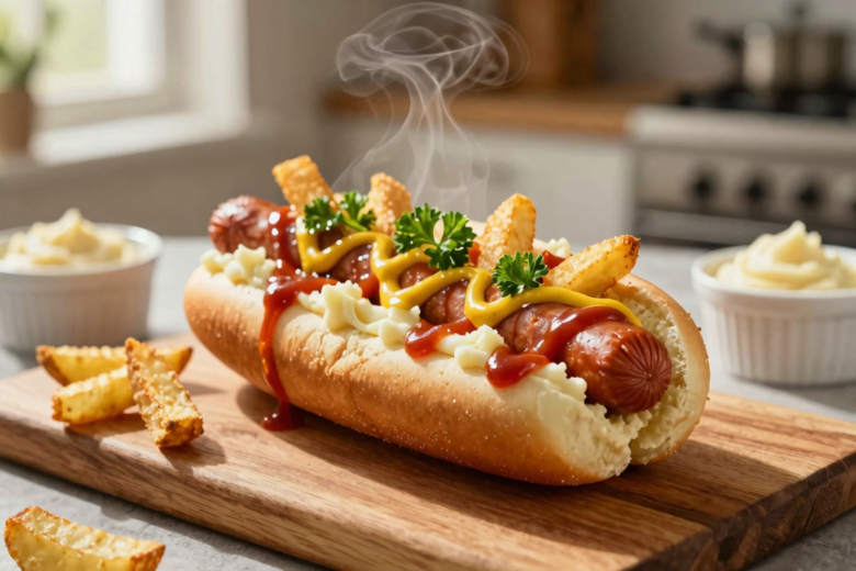 Cachorro Quente Completo: A Delícia Brasileira com Purê e Batata Palha