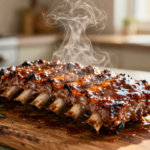 Costelinha de Porco Assada com Molho Barbecue Caseiro