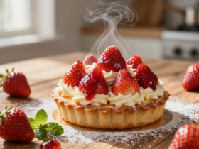 Torta de Morango Clássica com Creme Patisserie e Geleia de Brilho