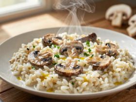 Arroz Cremoso com Cogumelos Frescos: Uma Receita Vegetariana Reconfortante