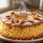 Bolo de Fubá Cremoso com Cobertura de Pé de Moleque: Receita Tradicional