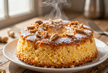 Bolo de Fubá Cremoso com Cobertura de Pé de Moleque: Receita Tradicional 6 Bolo de Fubá Cremoso com Cobertura de Pé de Moleque: Receita Tradicional