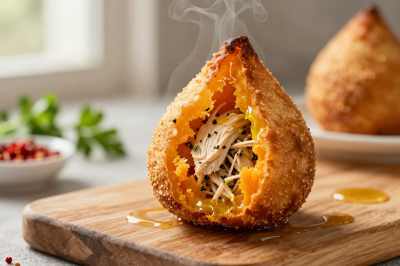 Coxinha Saudável de Frango com Massa de Batata-Doce Assada e Nutritiva