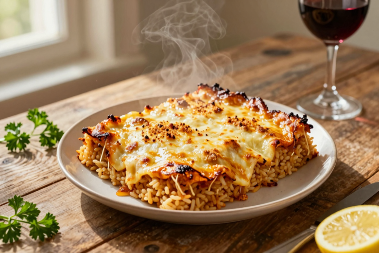 Arroz de Forno à Parmegiana: Um Clássico Confortável para Toda a Família 1 Arroz de Forno à Parmegiana: Um Clássico Confortável para Toda a Família